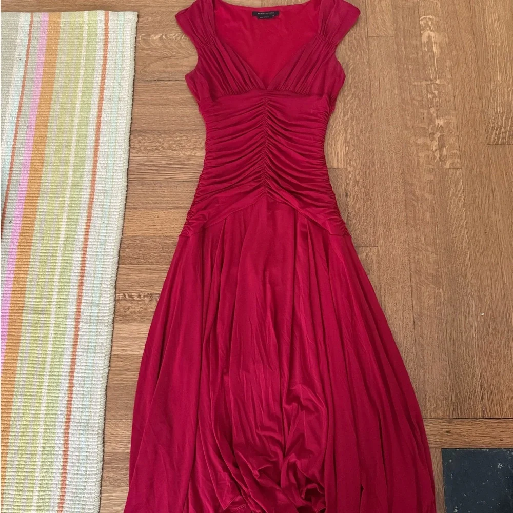 BCBGMaxAzria Deep Red Ruched Dress - Picture 2 of 2